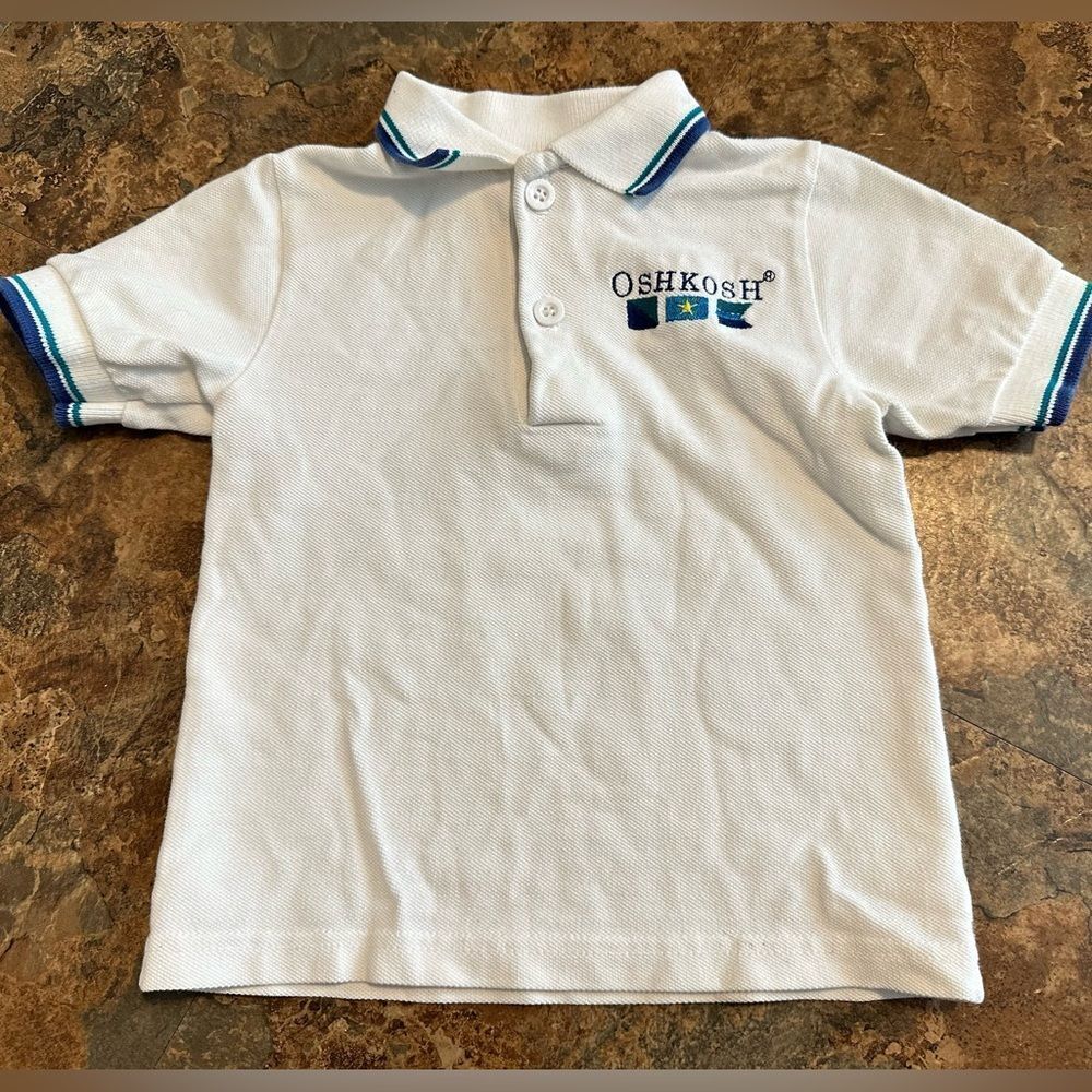 Vintage Oshkosh B’Gosh Baby Boy Polo Short Sleeve Spell Out Shirt Size 2T